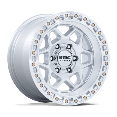 KMC KM553 TORX 17X9 GLOSS SILVER W/ MACHINED FACE