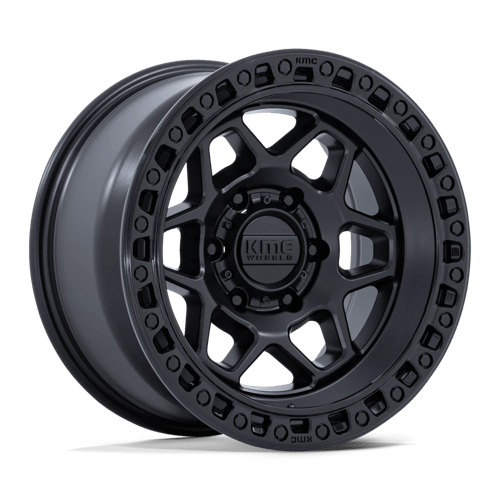 KMC KM553 TORX 17X8.5 MATTE BLACK W/ GLOSS BLACK LIP