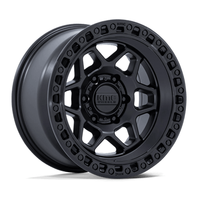 KMC KM553 TORX 17X8.5 MATTE BLACK W/ GLOSS BLACK LIP