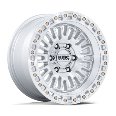 KMC KM554 AZTEC 17X8.5 GLOSS SILVER W/ MACHINED FACE