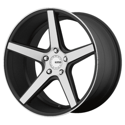 KMC KM685 DISTRICT 19X8.5 SATIN BLACK W/ MACHINED FACE