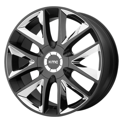 KMC KM710 TAKEDOWN 24X9.5 SATIN BLACK W/ CHROME INSERTS