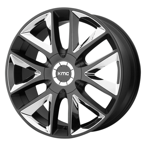 KMC KM710 TAKEDOWN 22X9.5 SATIN BLACK W/ CHROME INSERTS