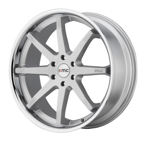 KMC KM715 REVERB 20X9 BRUSHED SILVER W/ CHROME LIP