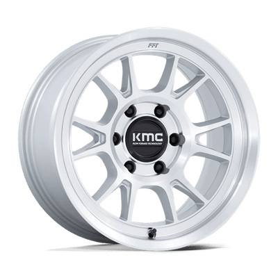 KMC KM729 RANGE 17X8.5 GLOSS SILVER W/ MACHINED FACE
