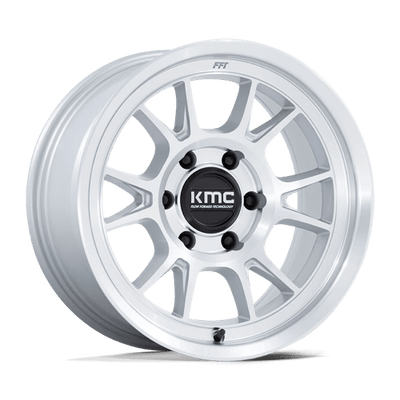 KMC KM729 RANGE 17X8.5 GLOSS SILVER W/ MACHINED FACE