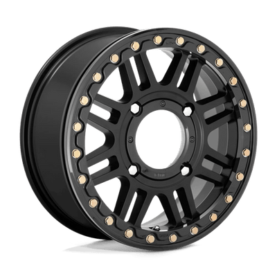 KMC Powersports KS250 CAGE BEADLOCK 15X6 SATIN BLACK W/ GLOSS BLACK RING