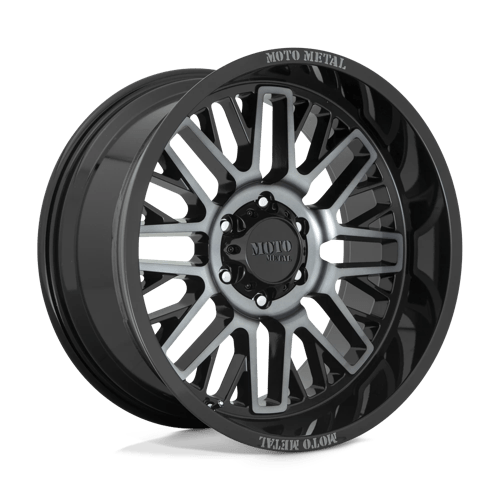 Moto Metal MO802 WARLOCK 20X10 GLOSS BLACK MACHINED W/ GRAY TINT