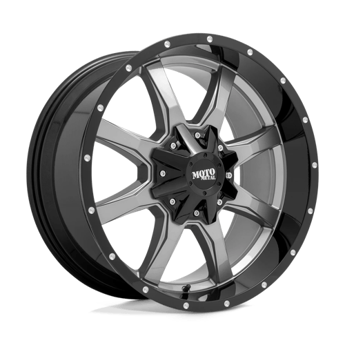 Moto Metal MO970 20X9 GLOSS GRAY CENTER W/ GLOSS BLACK LIP