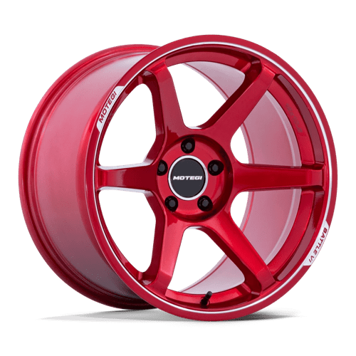 Motegi MR160 BATTLE VI 18X10.5 CHERRY RED METALLIC W/ MACHINED LIP