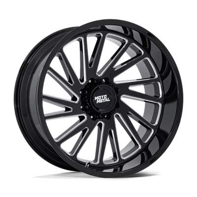 Moto Metal MO811 COMBAT 24X12 GLOSS BLACK MILLED