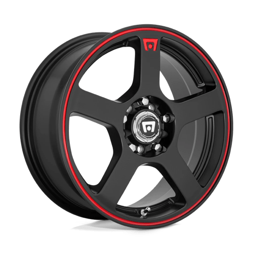 Motegi MR116 FS5 16X7 MATTE BLACK W/ RED STRIPE