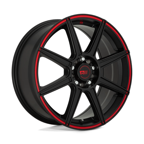 Motegi MR142 CS8 17X7 SATIN BLACK W/ RED STRIPE