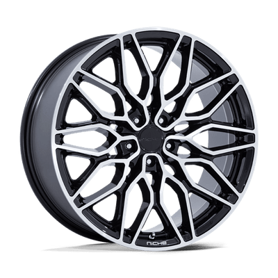 Niche 1PC NC277 CALABRIA 5 20X9 GLOSS BLACK MACHINED