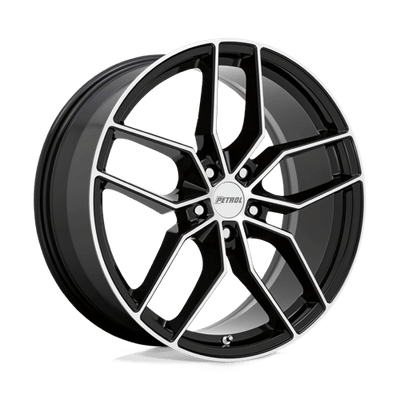 Petrol P5C 18X8 GLOSS BLACK W/ MACHINED FACE
