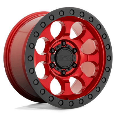 Black Rhino Hard Alloys RIOT 17X8.5 CANDY RED W/ BLACK RING & BOLTS