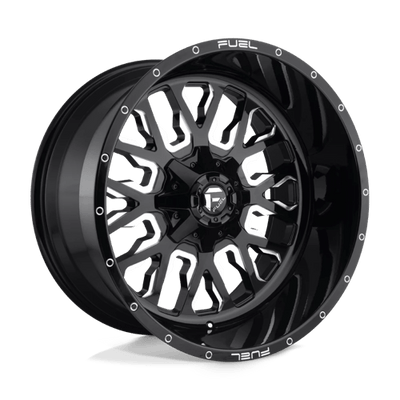 Fuel 1PC D611 STROKE 20X10 GLOSS BLACK MILLED