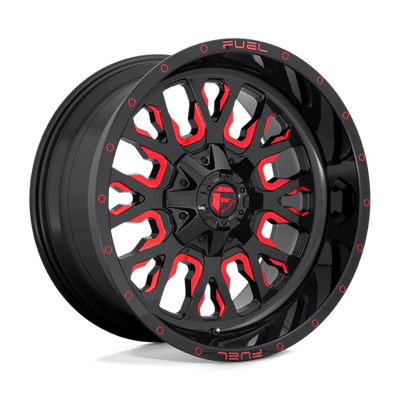 Fuel 1PC D612 STROKE 18X9 GLOSS BLACK RED TINTED CLEAR