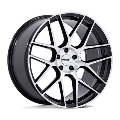 TSW TW002 LASARTHE 17X8 GLOSS BLACK MACHINED