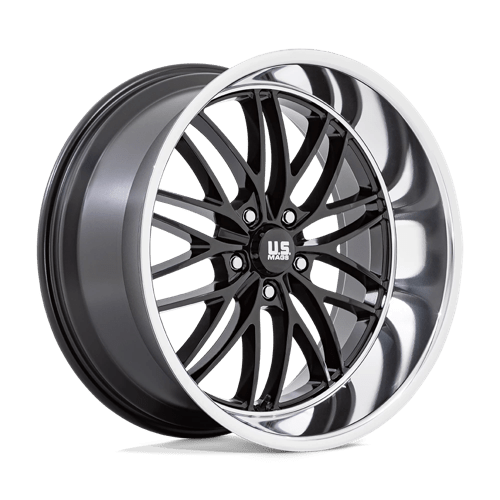US Mag 1PC U138 SANTA CRUZ 22X10.5 GLOSS BLACK W/ DIAMOND CUT LIP