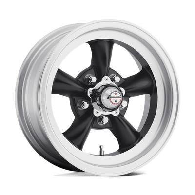 American Racing Vintage VN105 TORQ THRUST D 15X10 SATIN  BLACK W/ MACHINED LIP