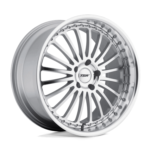 TSW SILVERSTONE 17X8 SILVER W/ MIRROR CUT FACE & LIP