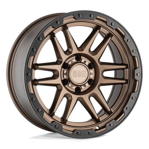 Black Rhino Hard Alloys APACHE 17X8.5 MATTE BRONZE W/ BLACK RING & BLACK BOLTS