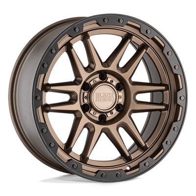 Black Rhino Hard Alloys APACHE 17X8.5 MATTE BRONZE W/ BLACK RING & BLACK BOLTS