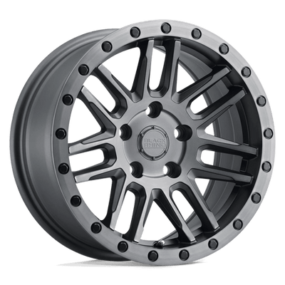 Black Rhino Hard Alloys ARCHES 15X7 MATTE BRUSHED GUNMETAL W/ BLACK BOLTS