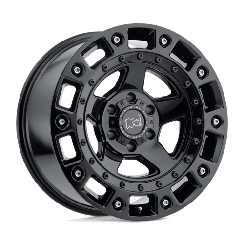 Black Rhino Hard Alloys CINCO 20X9.5 GLOSS BLACK W/ STAINLESS BOLT
