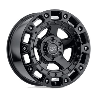 Black Rhino Hard Alloys CINCO 20X9.5 GLOSS BLACK W/ STAINLESS BOLT