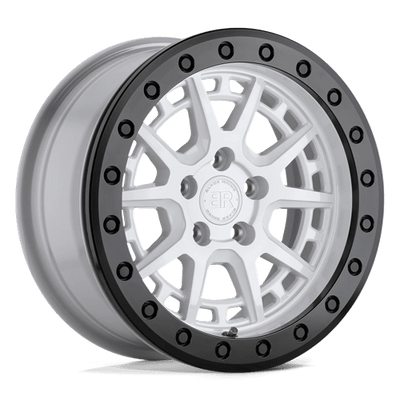 Black Rhino Hard Alloys GRAVEL BEADLOCK 15X7 GLOSS WHITE W/ BLACK RING & BOLTS