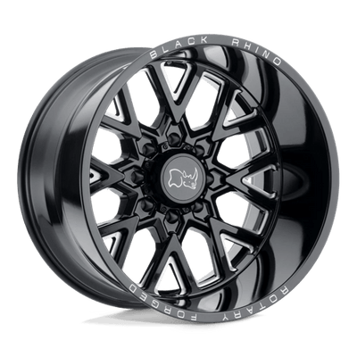 Black Rhino Hard Alloys GRIMLOCK 20X9.5 GLOSS BLACK & MILLED