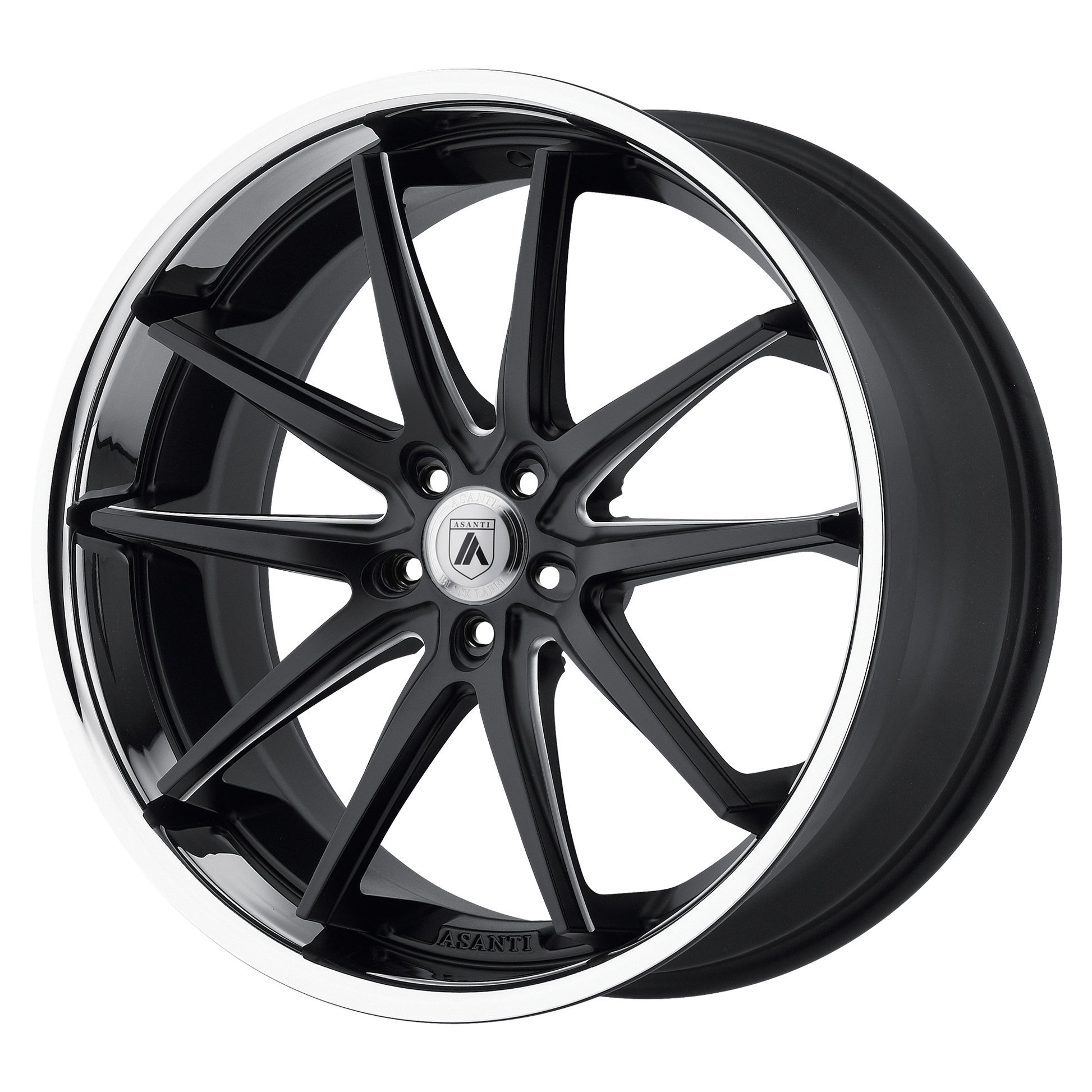 Asanti Black ABL-5 ALTAIR 22X10.5 MATTE BLACK MILLED W/ SS LIP