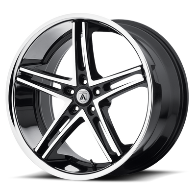Asanti Black ABL-7 22X10 MACHINED FACE W/ SS LIP