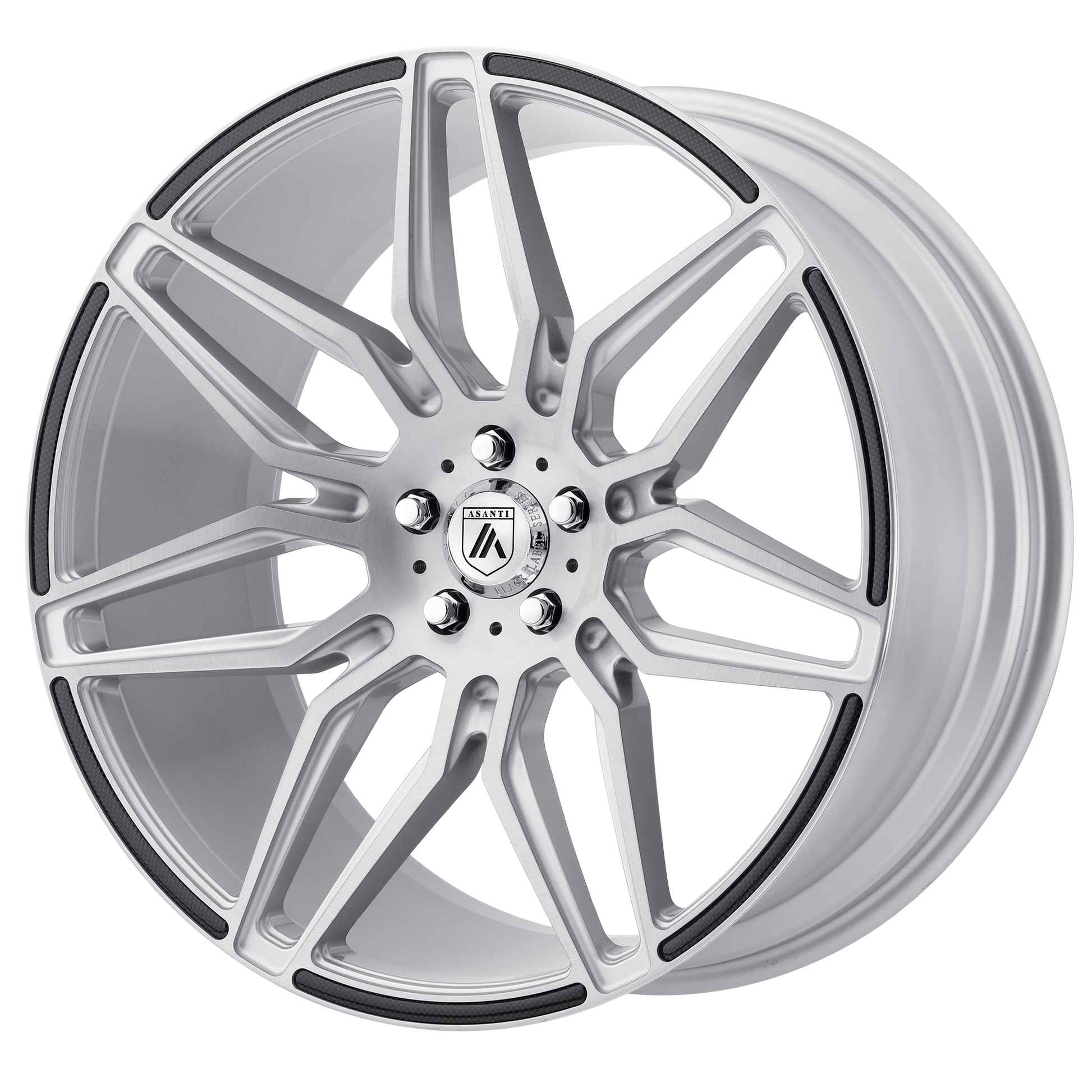 Asanti Black ABL-11 SIRIUS 20X10.5 BRUSHED SILVER W/ CARBON FIBER INSERTS