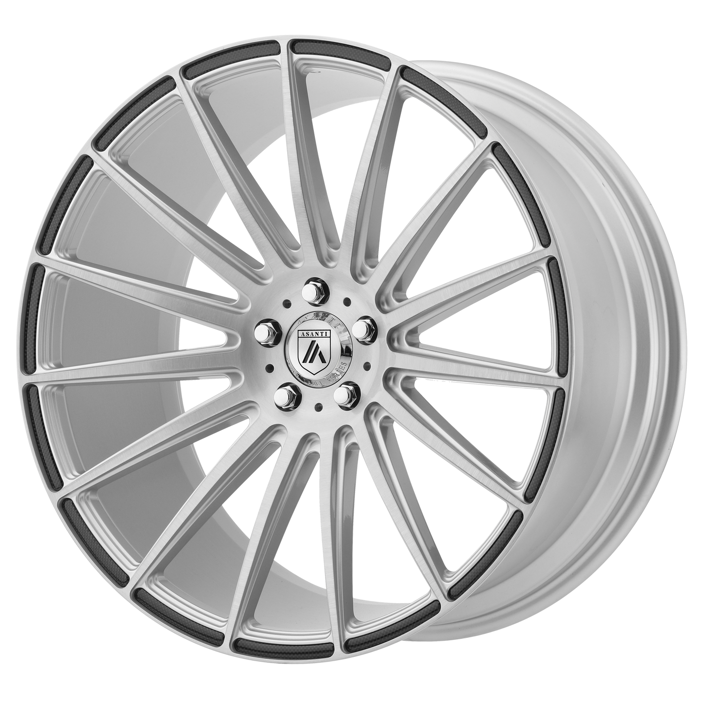 Asanti Black ABL-14 POLARIS 20X10.5 BRUSHED SILVER W/ CARBON FIBER INSERTS