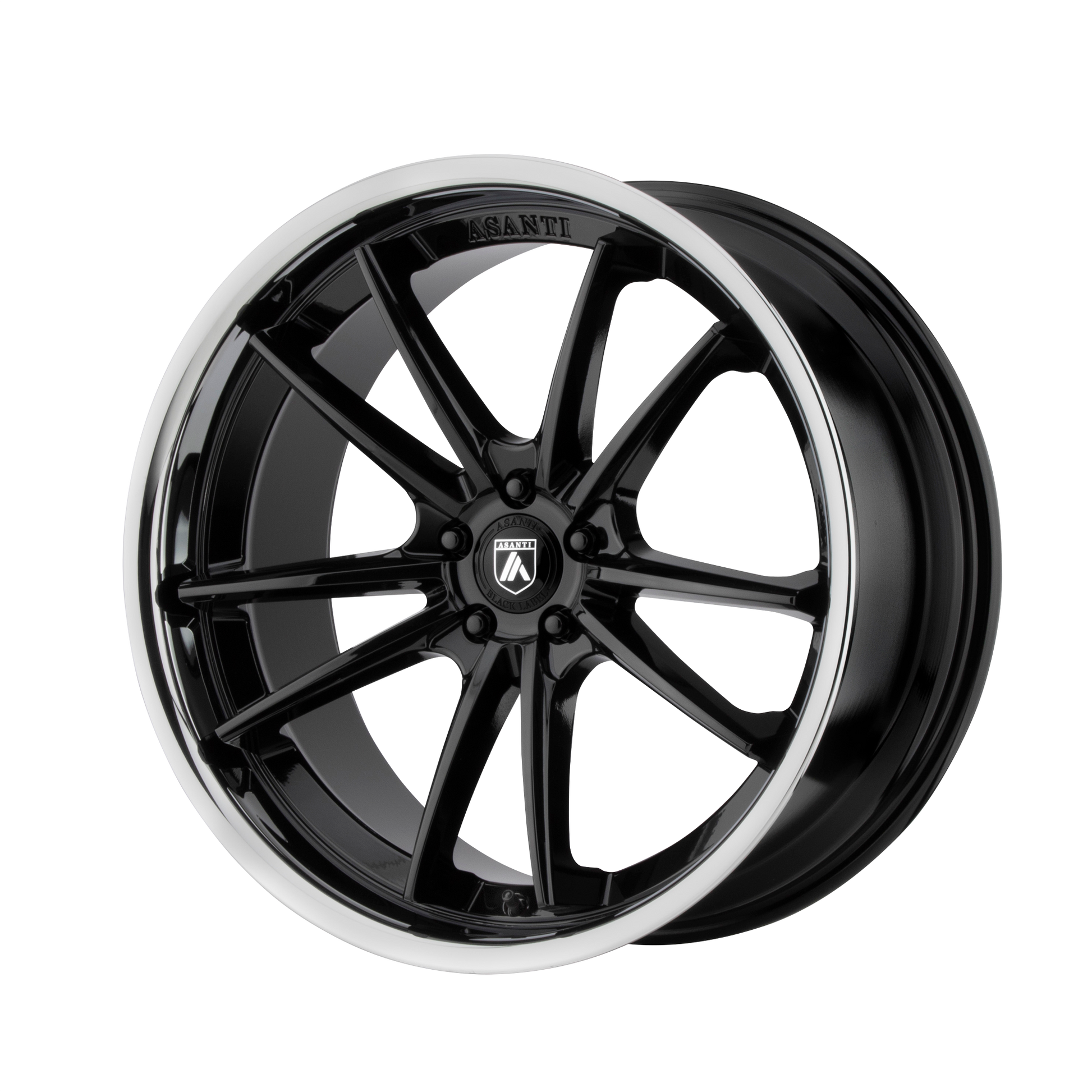 Asanti Black ABL-23 SIGMA 22X10.5 GLOSS BLACK W/ CHROME LIP