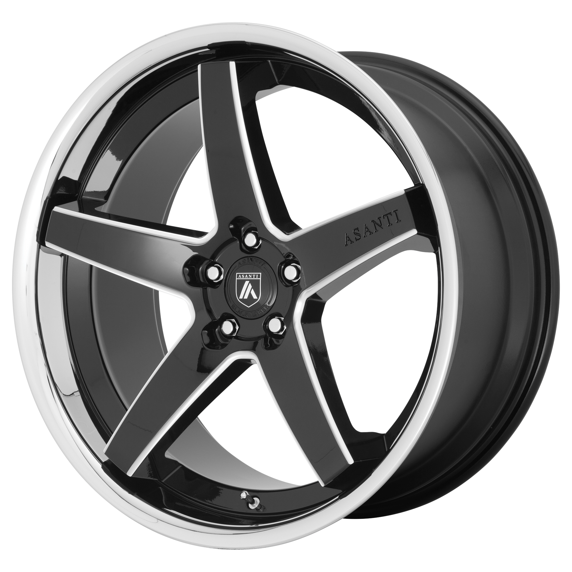 Asanti Black ABL31 REGAL 20X10.5 GLOSS BLACK MILLED W/ CHROME LIP