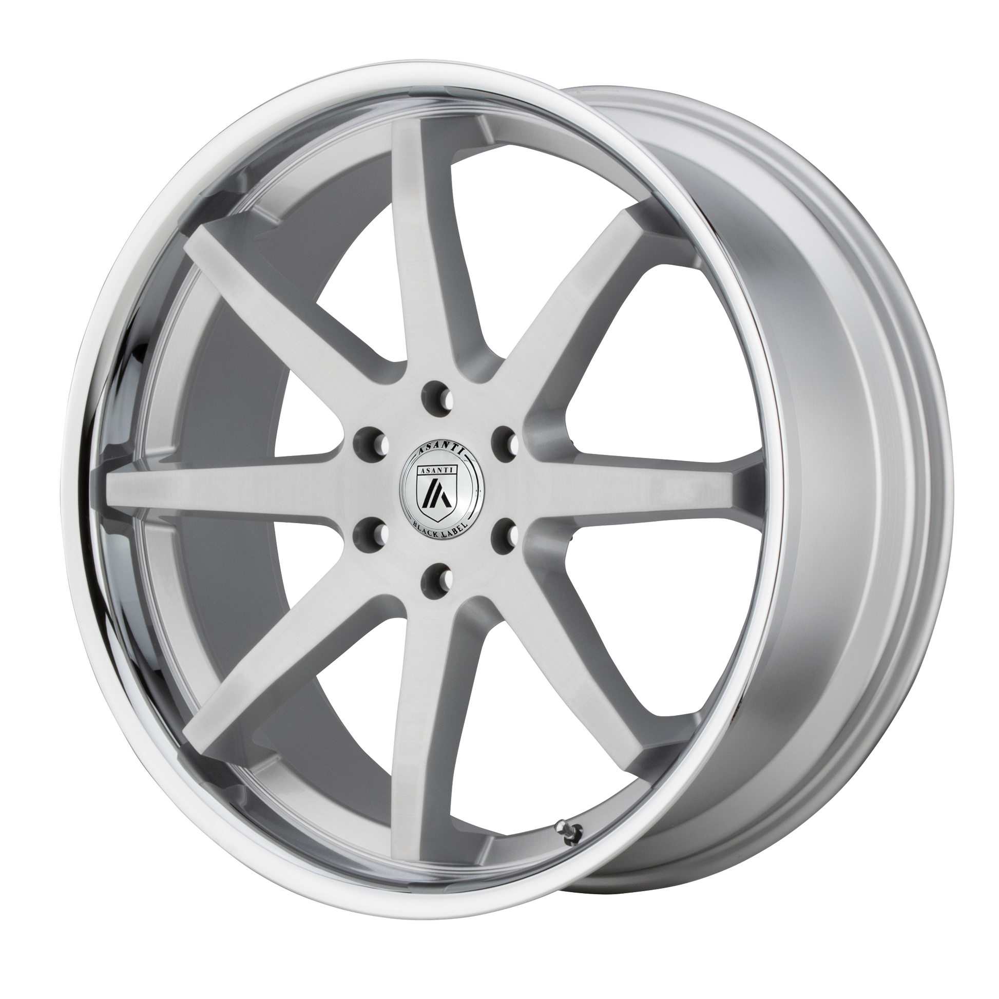 Asanti Black ABL-32 KAISER 20X9 BRUSHED SILVER W/ CHROME LIP