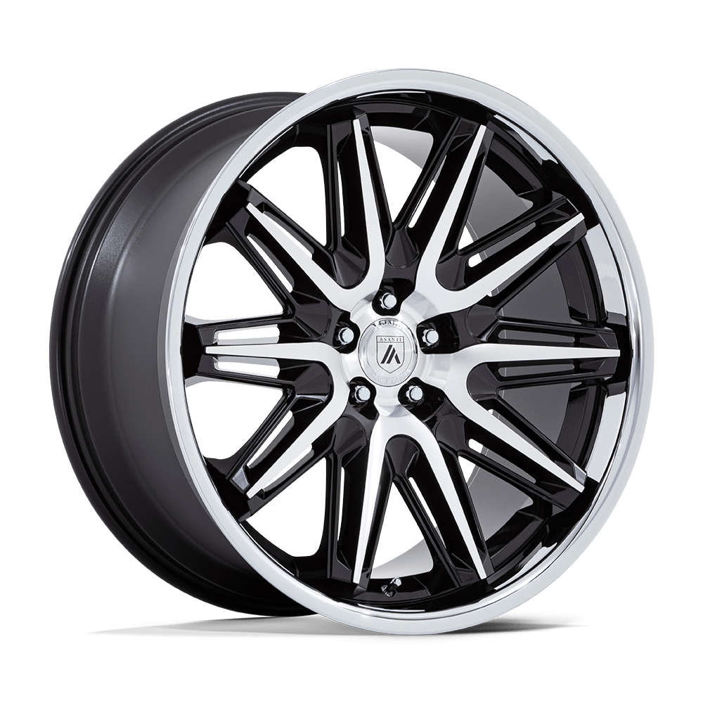 Asanti Black AB047 IMPERATOR 20X9 GLOSS BLACK MACHINED W/ SS LIP