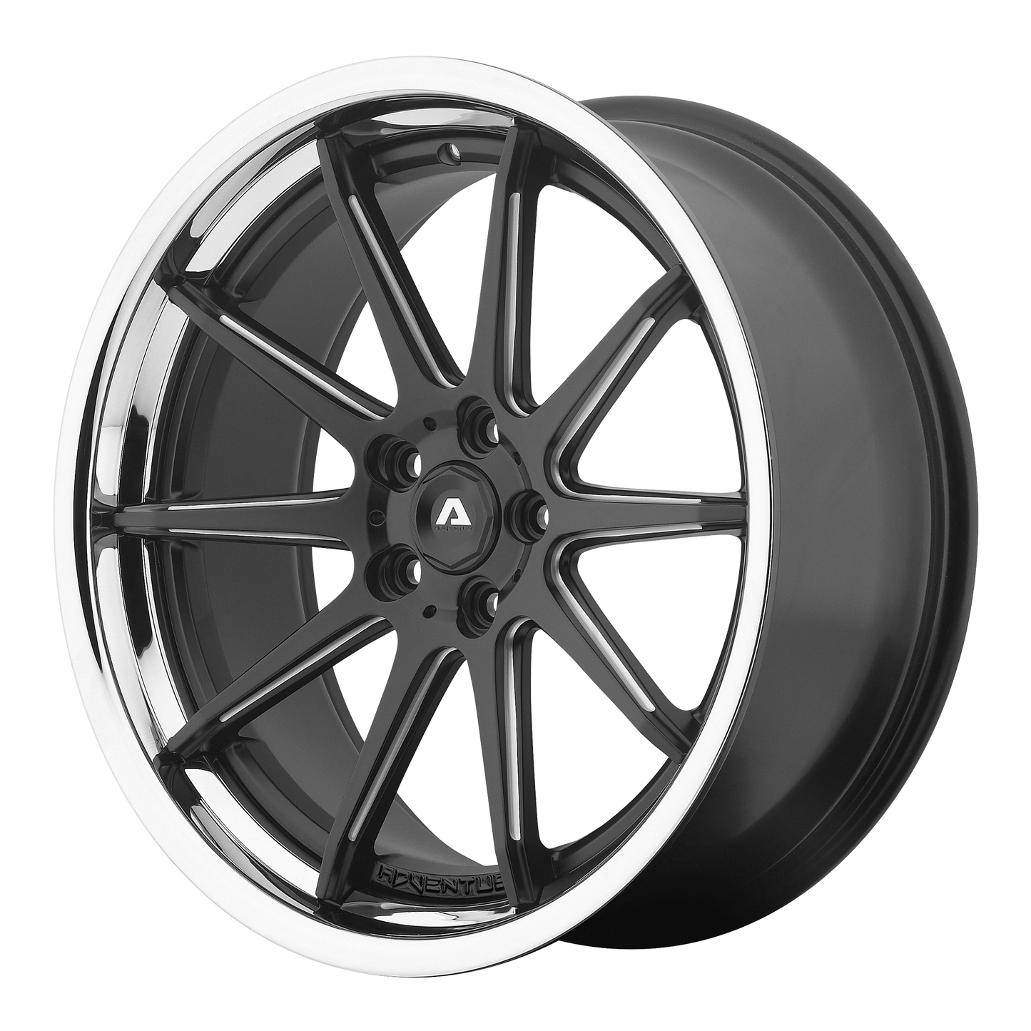 Adventus AVS-4 22X10.5 SATIN BLACK MILLED W/ SS LIP