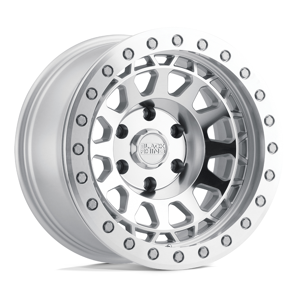 Black Rhino Hard Alloys PRIMM BEADLOCK 17X8.5 SILVER WITH MIRROR FACE & MACHINED RING