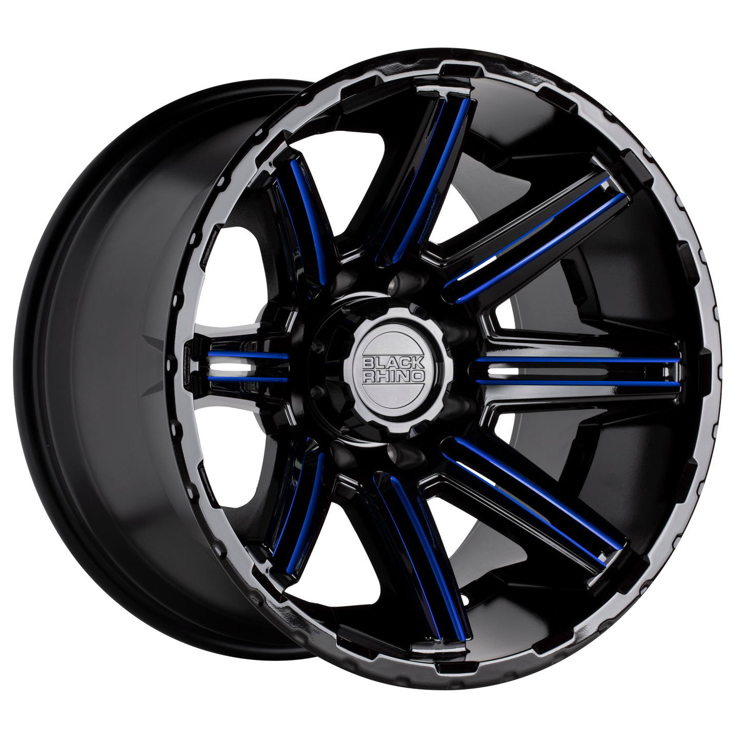 Black Rhino Hard Alloys RAMPAGE 20X9.5 GLOSS BLACK W/ RED INNER LIP