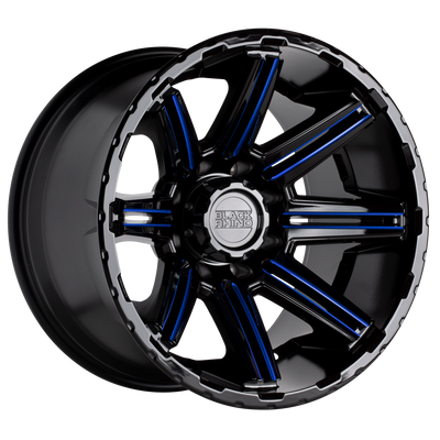 Black Rhino Hard Alloys RAMPAGE 20X9.5 GLOSS BLACK W/ RED INNER LIP