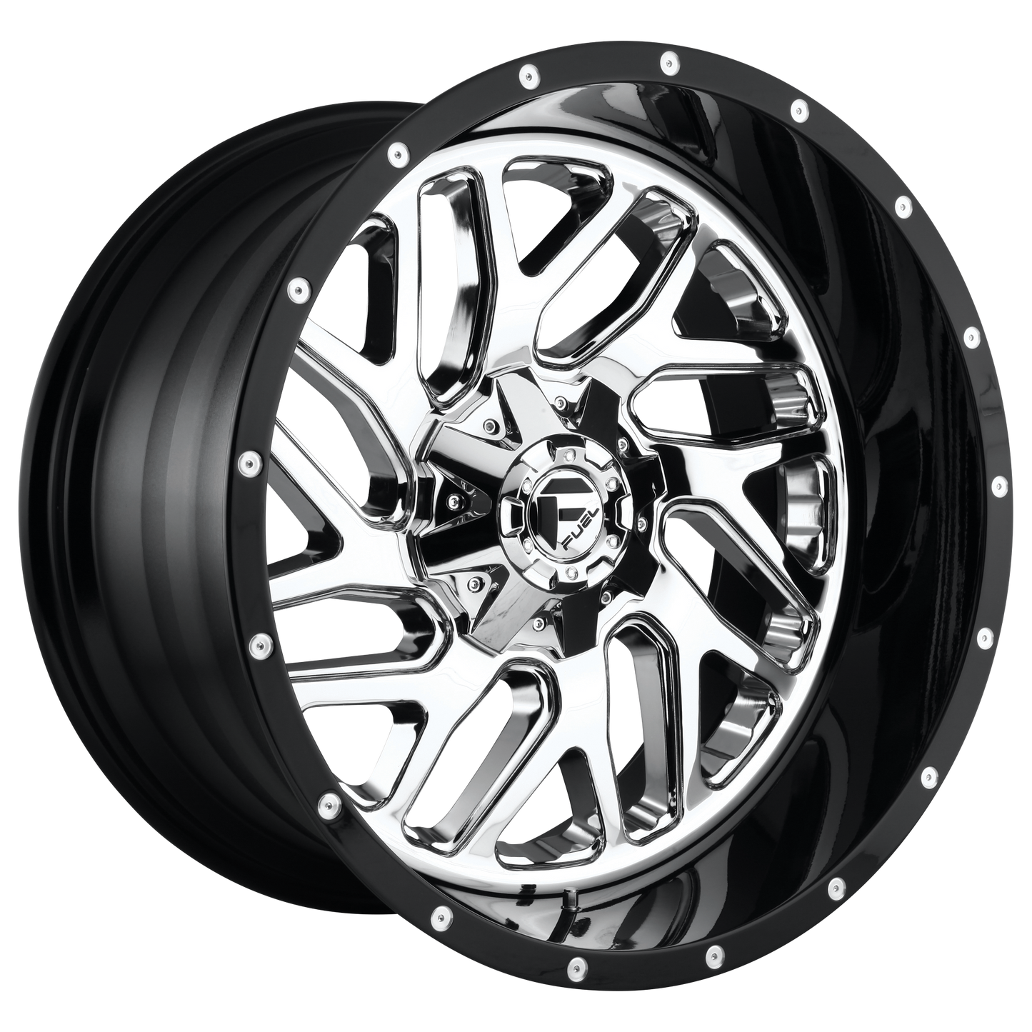 Fuel 1PC D211 TRITON 20X10 CHROME PLATED GLOSS BLACK LIP