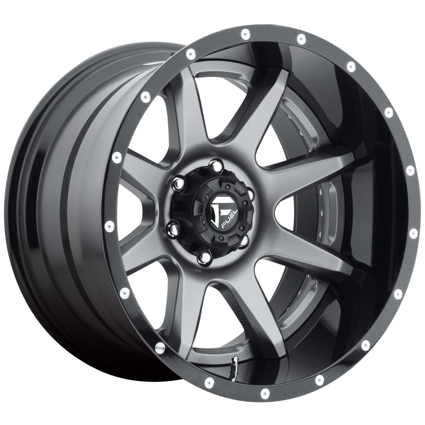 Fuel 1PC D238 RAMPAGE 22X12 MATTE GUN METAL BLACK LIP
