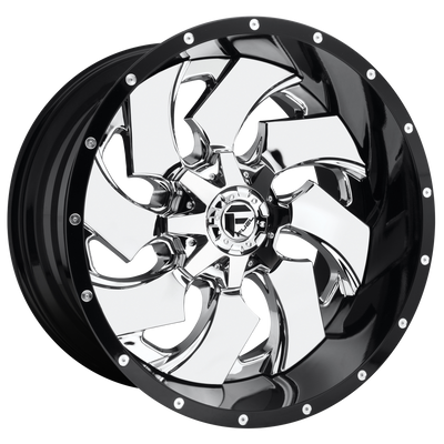 Fuel 1PC D240 CLEAVER 20X12 CHROME PLATED GLOSS BLACK LIP