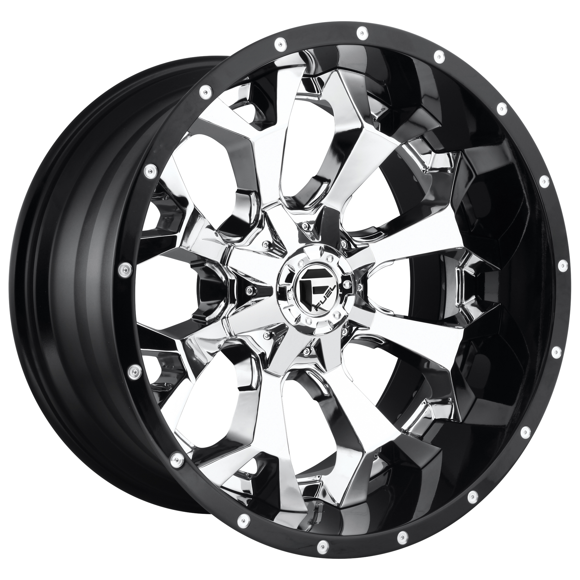 Fuel 1PC D246 ASSAULT 22X12 CHROME PLATED GLOSS BLACK LIP