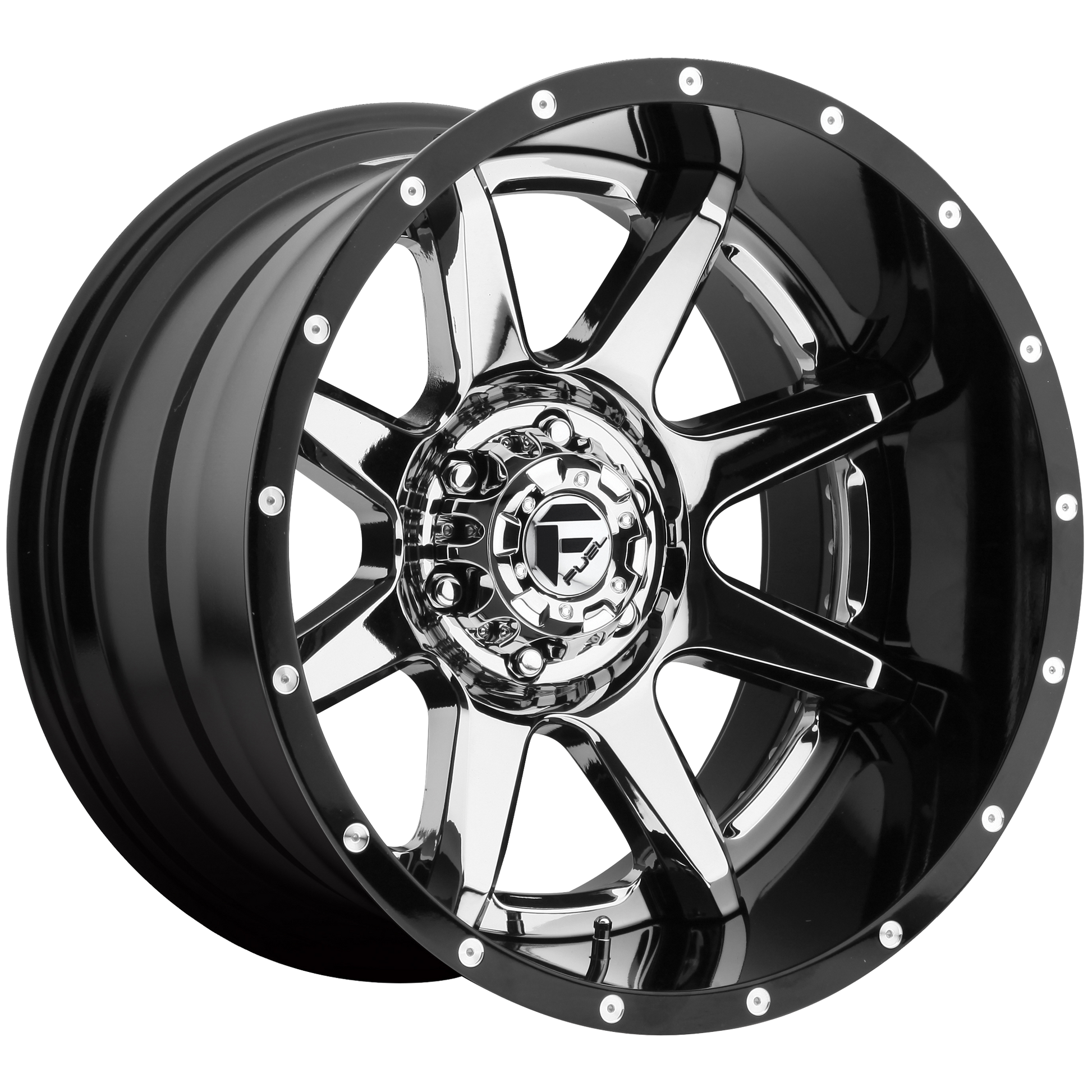 Fuel 1PC D247 RAMPAGE 20X10 CHROME PLATED GLOSS BLACK LIP